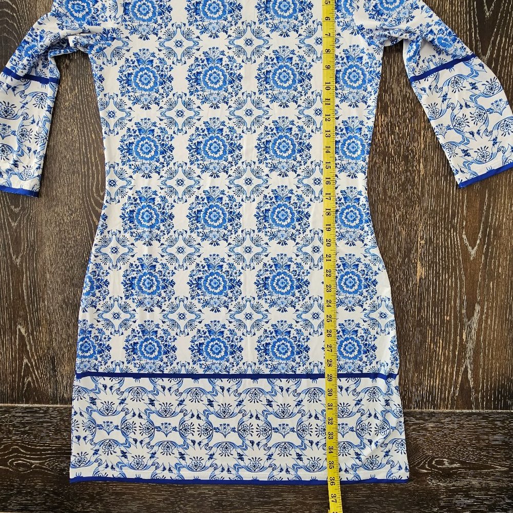 NWT *Jean-Pierre Klifa* Women's Floral 3/4 Sleeves Stretch Jersey Daphne Dress M - Picture 5 of 8